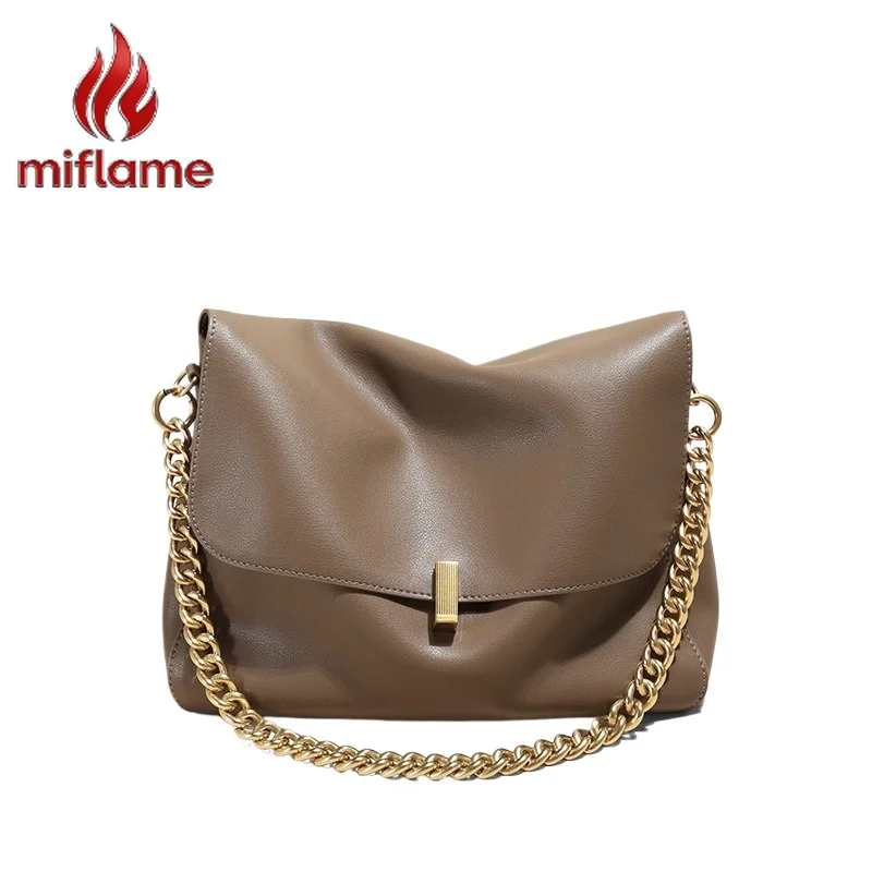 

Genuine Leather Crossbody Bag Oversized Tote Shoulder Bag Chain Strap Chic Large Capacity Spacious Work Commute Office