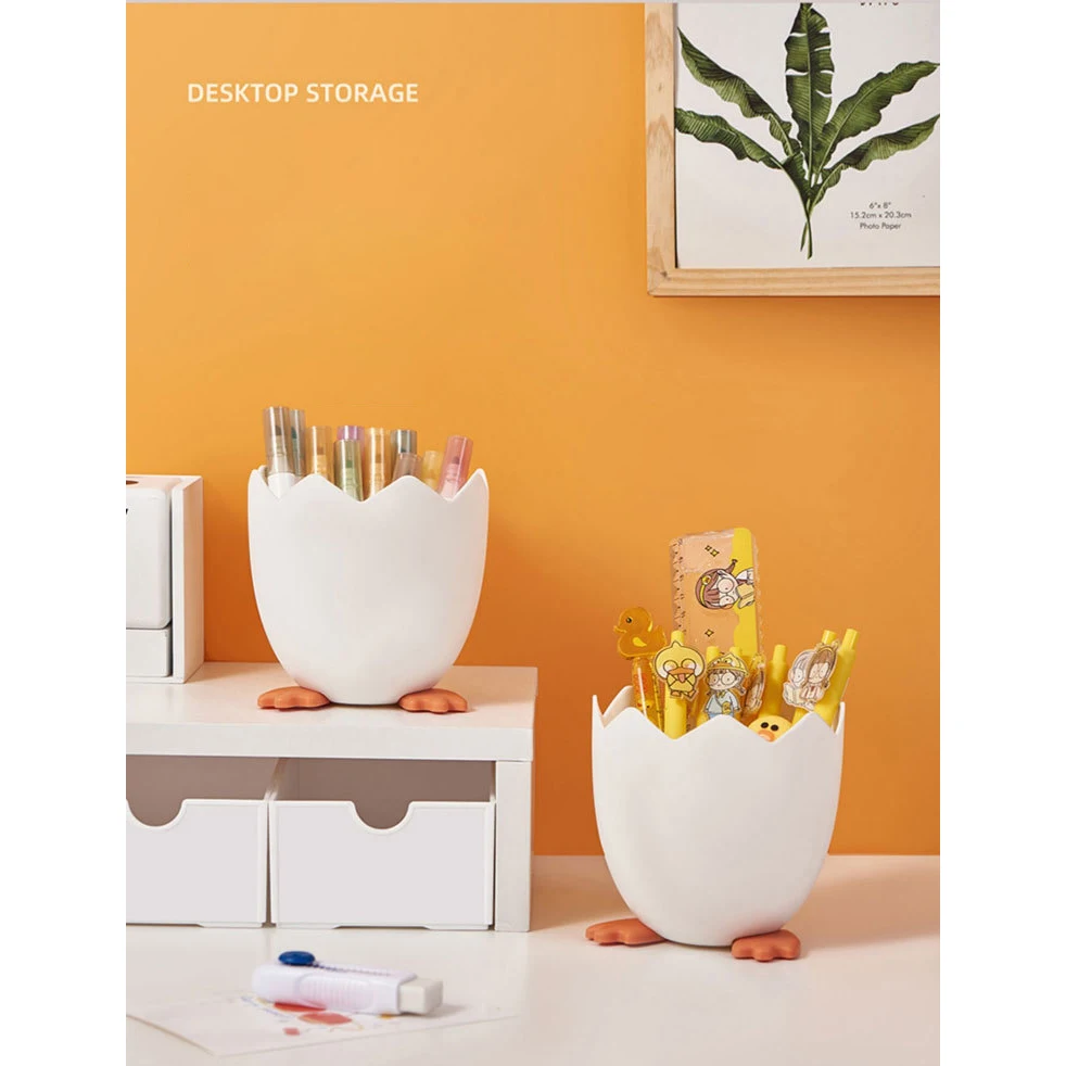 Cartoon Pen Holder Multifunctional Cosmetic Makeup Brush Storage Tube Desktop Stationery Organizer Children'S Pencil Pot 2024