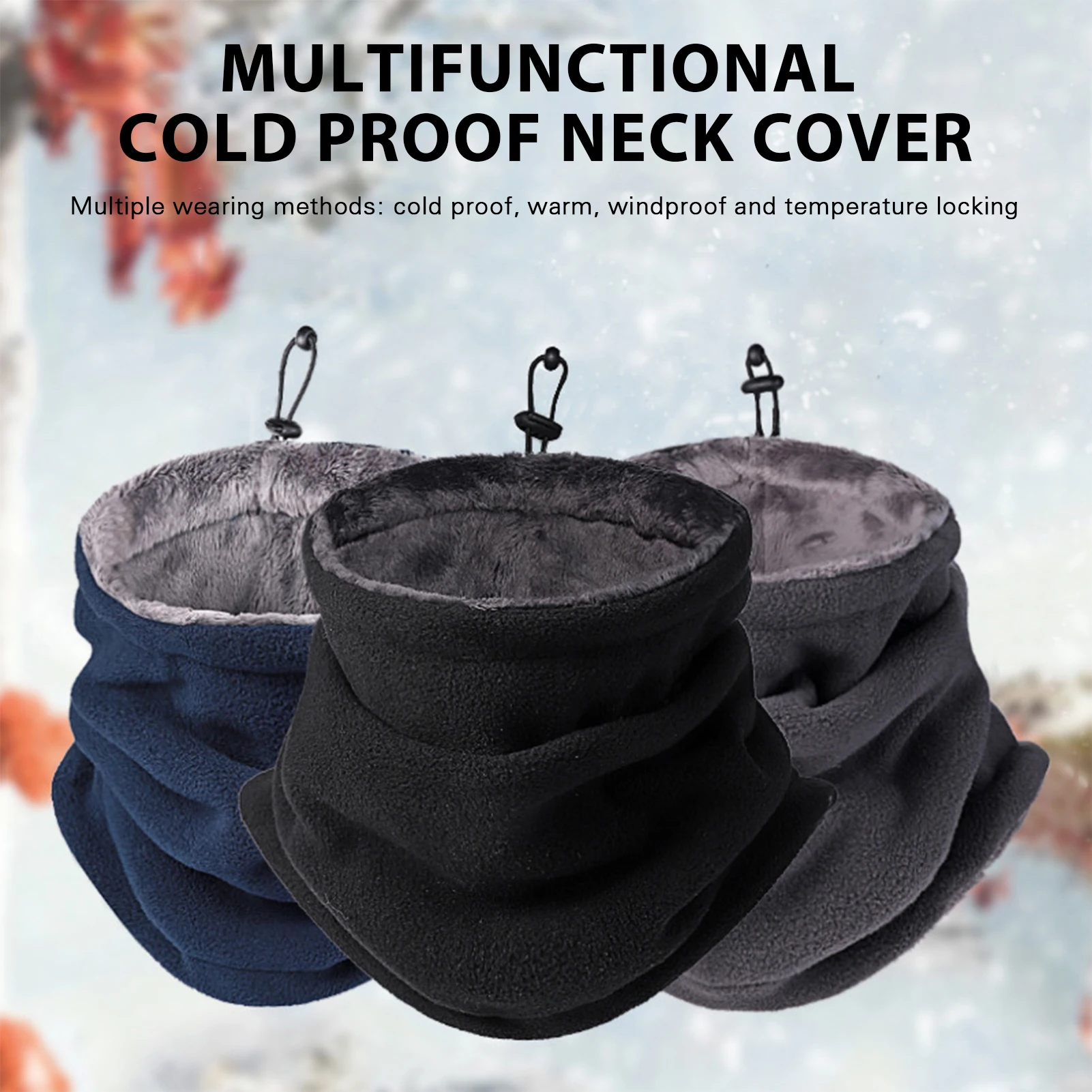 Fashionable Fleeces Snoods Neck Warmer Winter Thick Warm Comfortable Velvet Men Women Scarf For Outdoor Cycling Skiing Gift