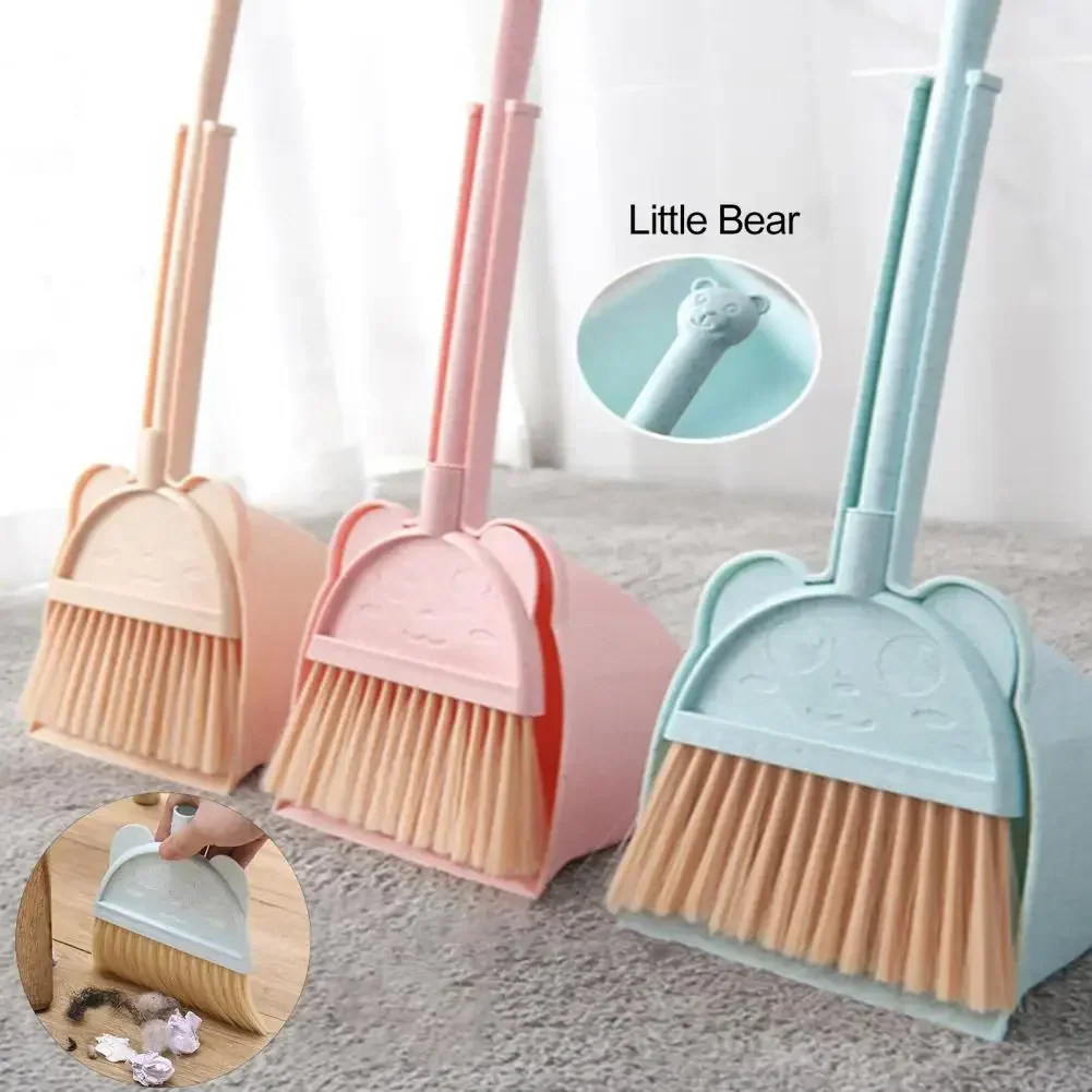 1pc Mini Kehrschaufel Cartoon Flexible Borsten Kinder Pretend Spielen Kleinkinder Indoor Outdoor Boden Kehren Tool Kit Kinder Besen Spielzeug