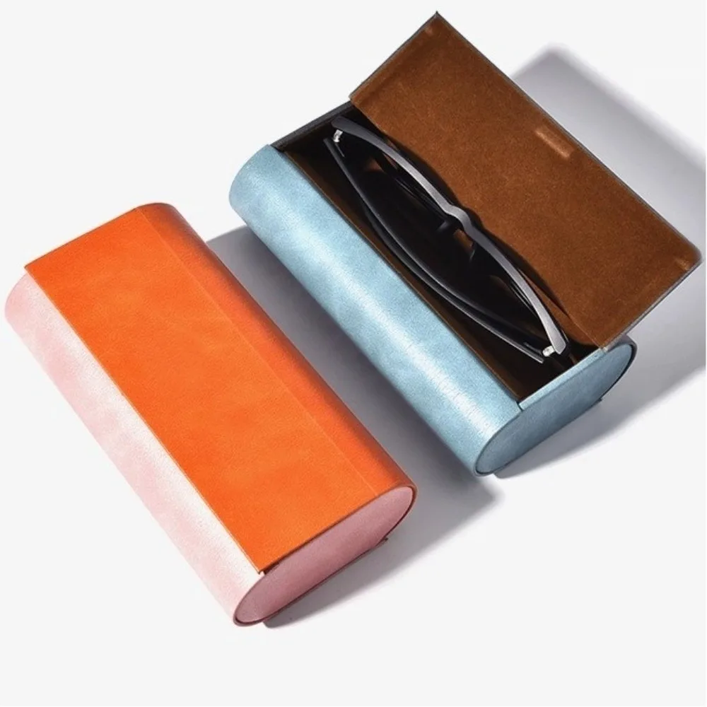 Double Layer Double Eyeglasses Case PU Leather Waterproof Sunglasses Box Scratch Resistant Large Capacity Eyeglasses Holder Men