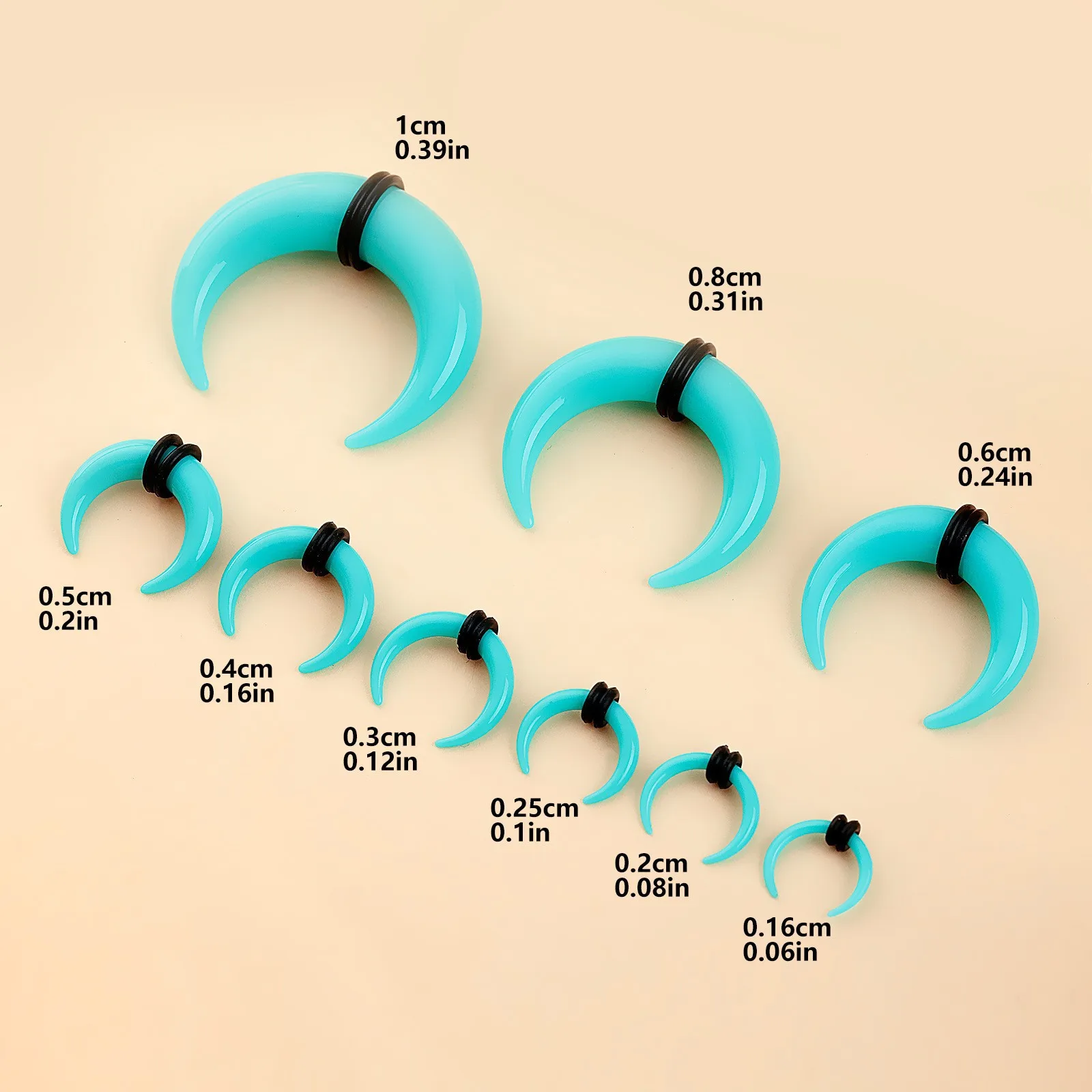 1pc Acrylic Nose Piercing U-Shaped Cone Ear Collar 1.6~10mm Ox Horn Tip Nose Ring Ear Enlarger Body Jewelry