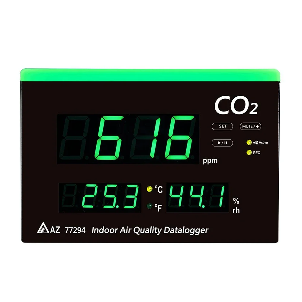 

77294 AZ Wall-mount Indoor Air Quality Meter Carbon Dioxide Monitor Humidity and Temperature Monitor CO2 Range 0~9999ppm