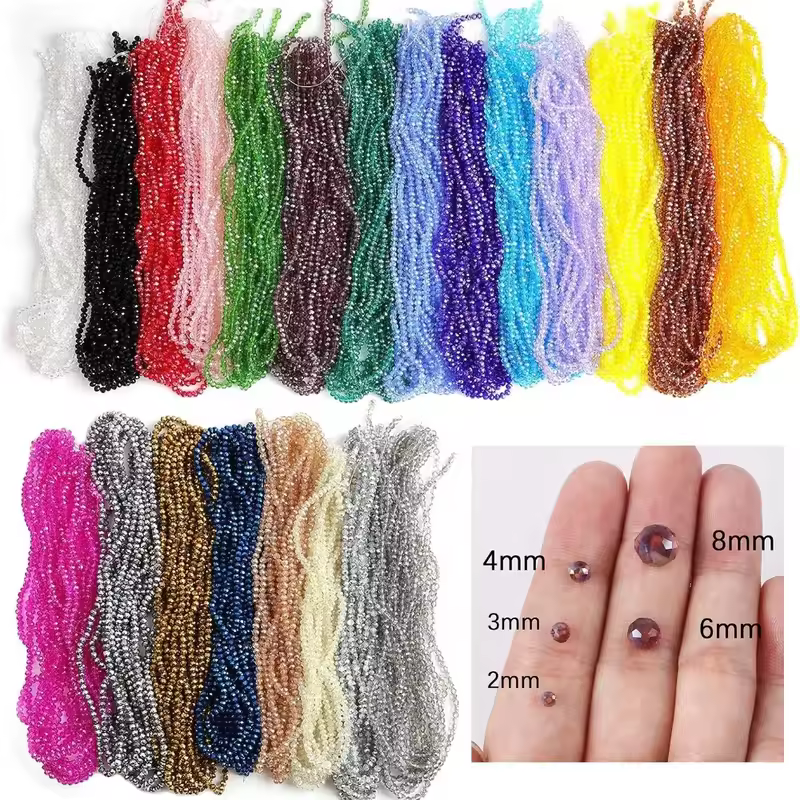 2mm 4mm 6mm 8mm Rondelle Austria Crystal Beads Faceted Glass Beads Loose Spacer Beads for DIY Bracelet Garment Making - Image 5