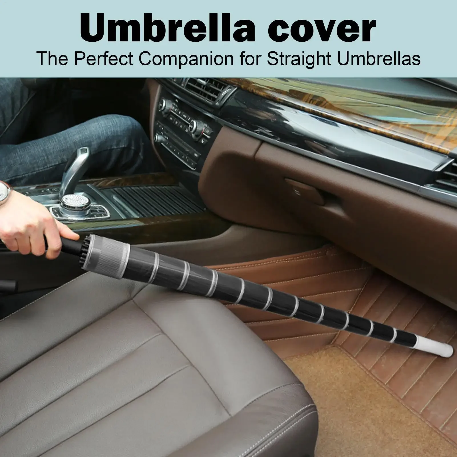 70cm Umbrella Waterproof Cover Transparent Sleeves Plastic Non-Drip Retractable Umbrella Sleeve Telescopic Drip-Proof