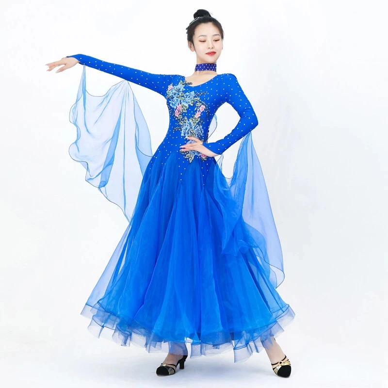 2026 New Modern Dance National Standard Dance Skirt Competition Table Performance Costume Dance Stage Dress Waltz Friendship