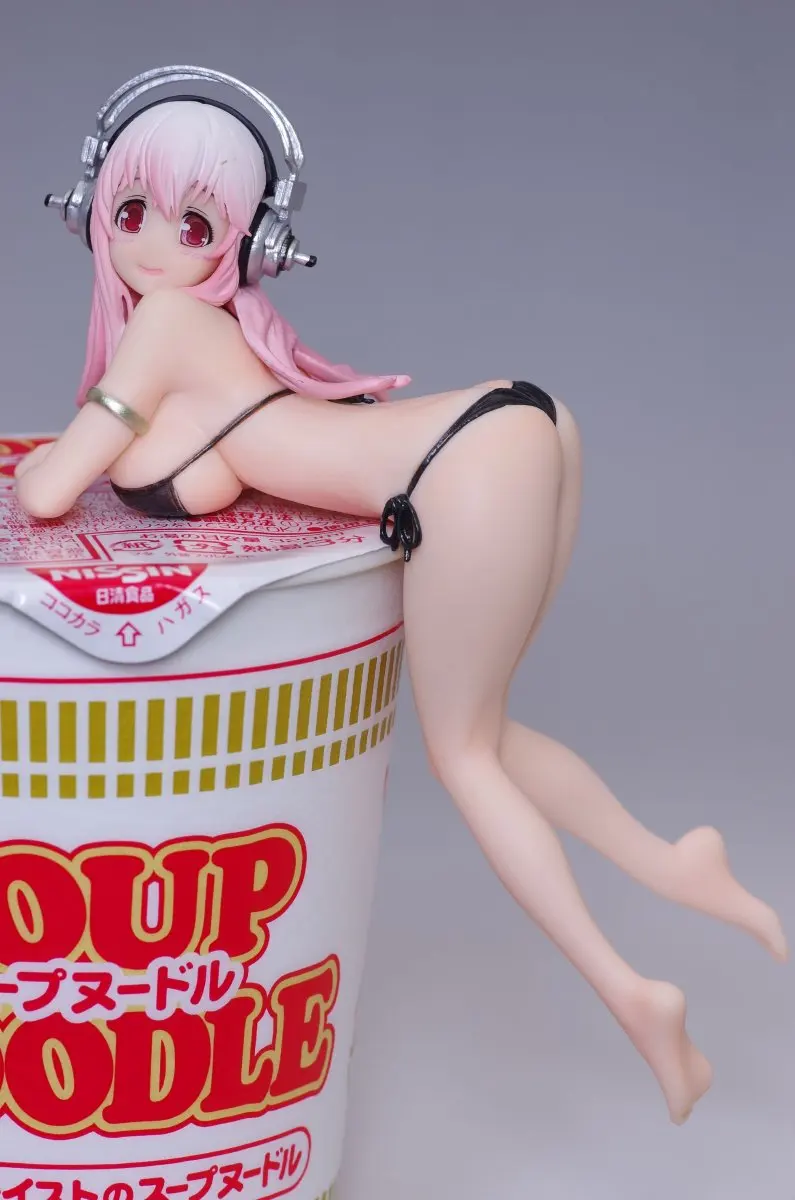 10CM Anime Figure Super Sonico PVC Action Figurine Model Toy Cake Decor Swimsuit Dress Up SoniComi Noodle Stopper Figure Gift