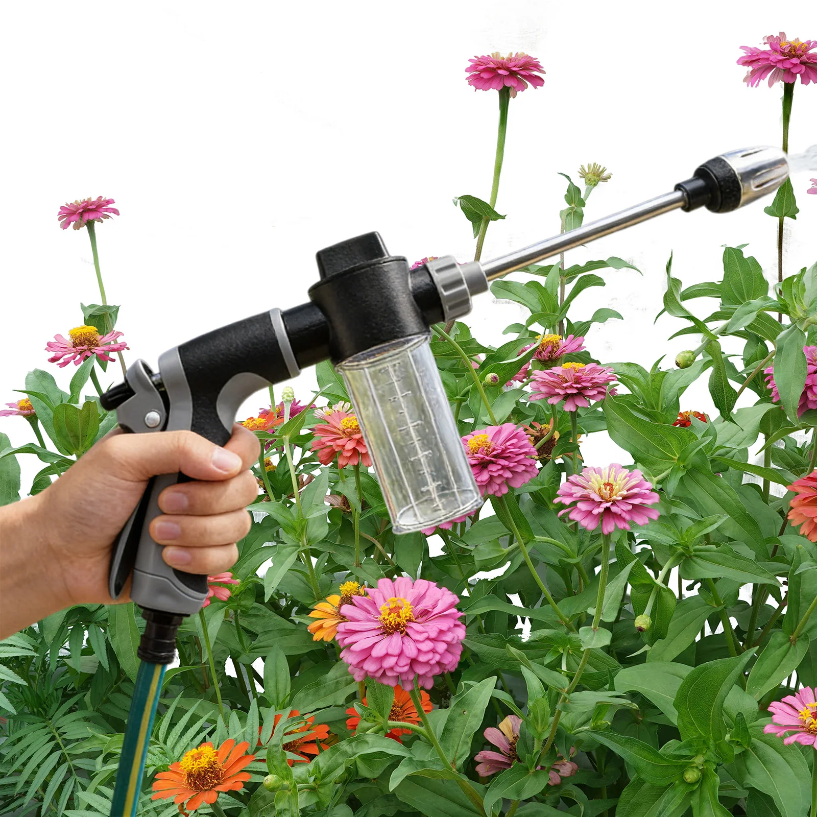 

Car Wash Foam Gun with Plastic Soap Dispenser Bottle Spray Nozzles for Garden Adjustable Nozzle for Fences Driveway Vehicle Deck