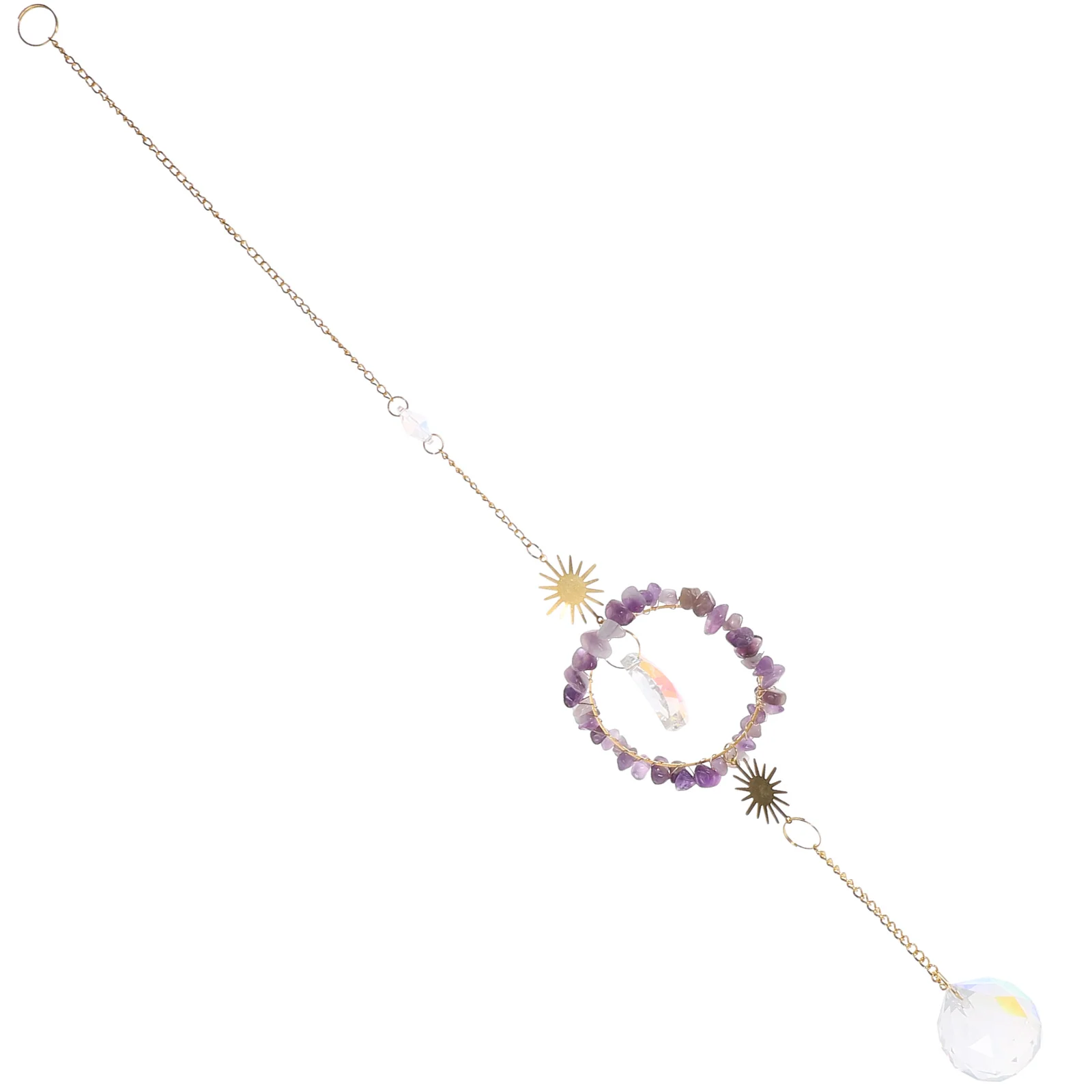 

Amethyst Purple Prism Hanging Crystal Pendant Decor Suncatchers Window Prisms Gifts