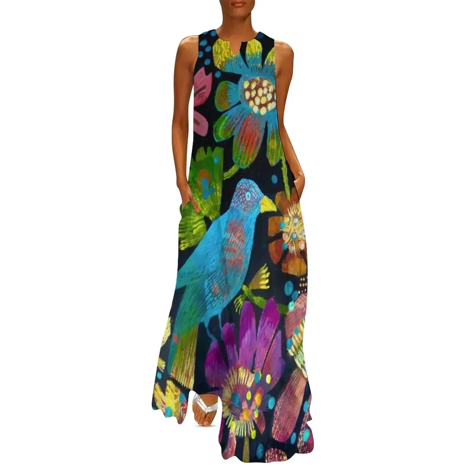 

Tropical bird Long Dress women's dresses luxury women clothing 2025 new arrivals clothing women summer 2025 Dress