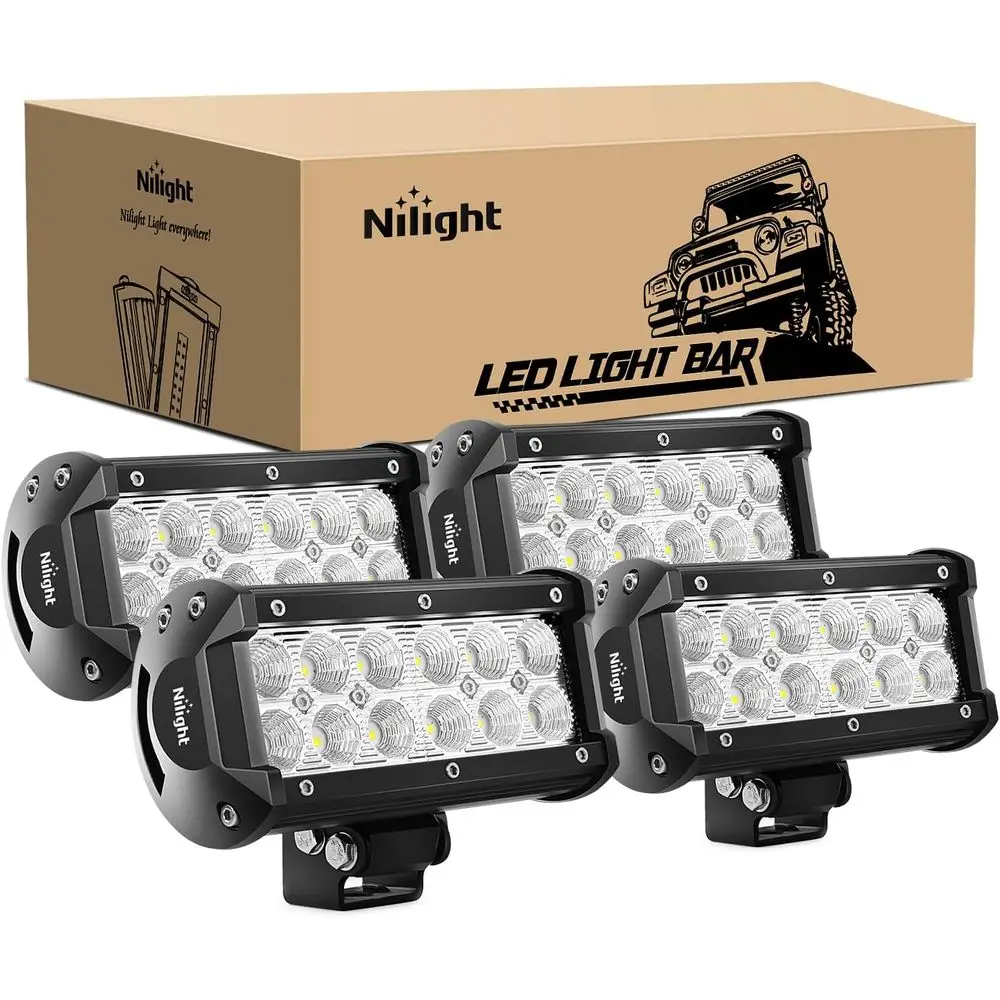 

4PCS 36W 6.5 LED Flood Light Bar for Off-Road, Super Bright Driving, Fog, and Boat Lights, Suitable for Jeep and LED Work Lights