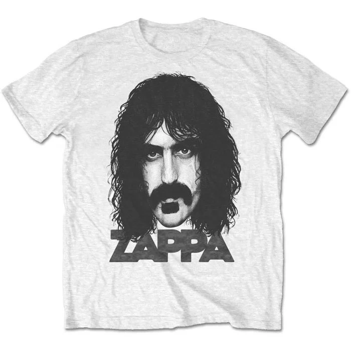Frank Zappa Iconic Portrait Print Baumwoll-T-Shirt Experimental Rock Legend Unisex Kurzarm-T-Shirt
