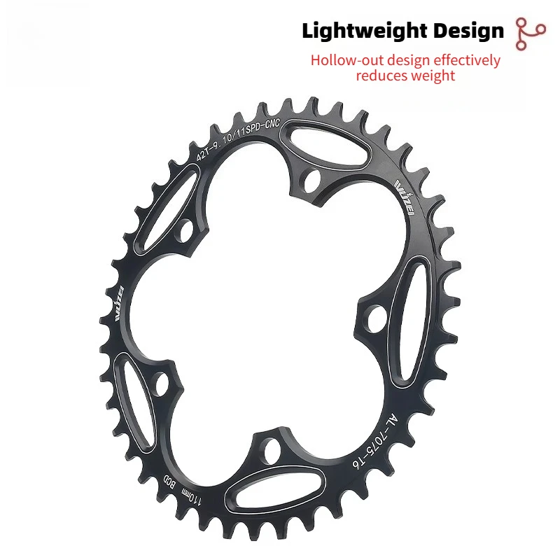 Road Bike Chainring 5-Bolt 110/130 BCD 36T/38T/40T/42T/44T/46T/48/50T/52T/54T/56T/58T/60T Narrow-Wide, for 1X Conversion