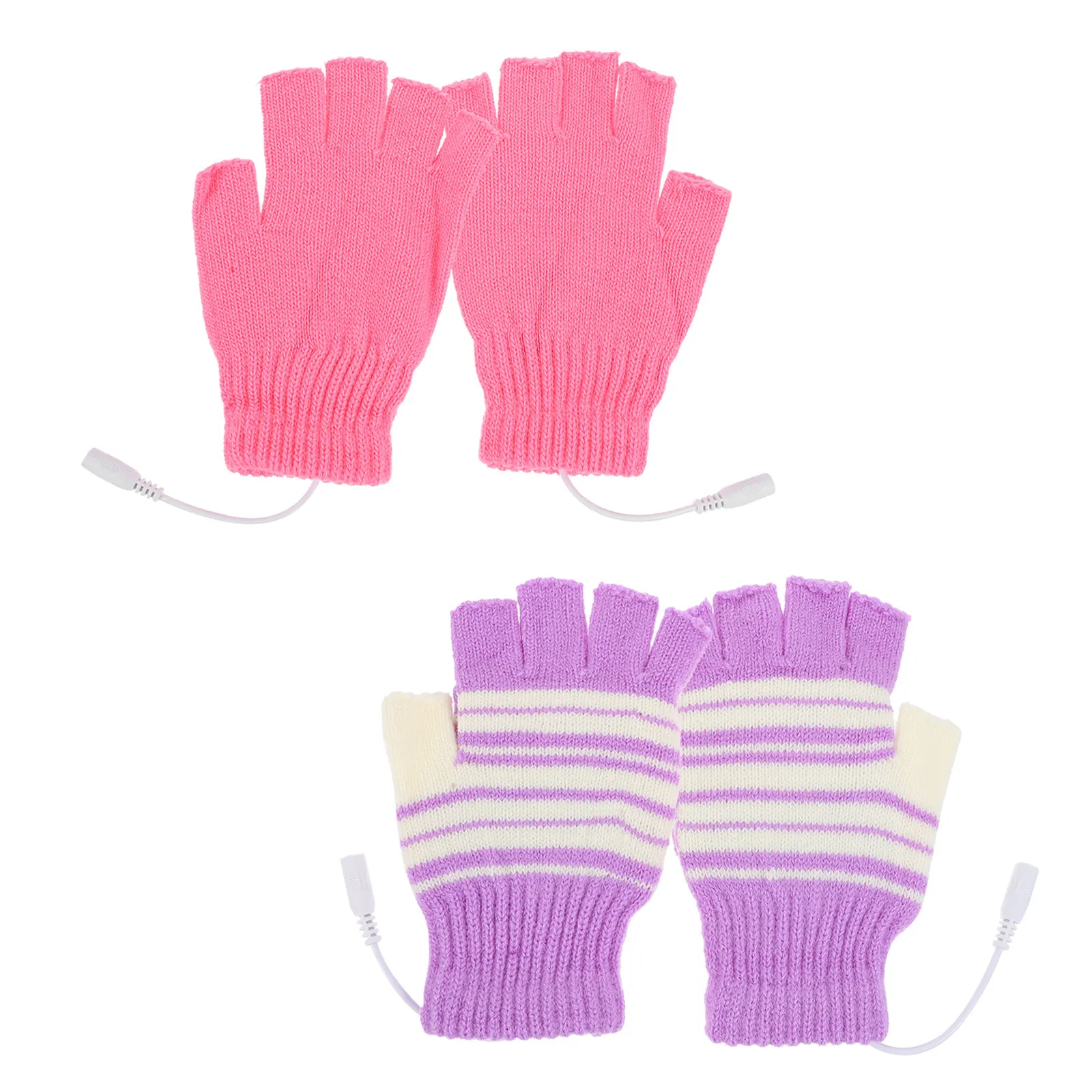 

2Pairs Heated Gloves USB Powered Winter Hands Warmer for Outdoor Sports Skiing Cycling Gaming Typing Writing Warm Fabric