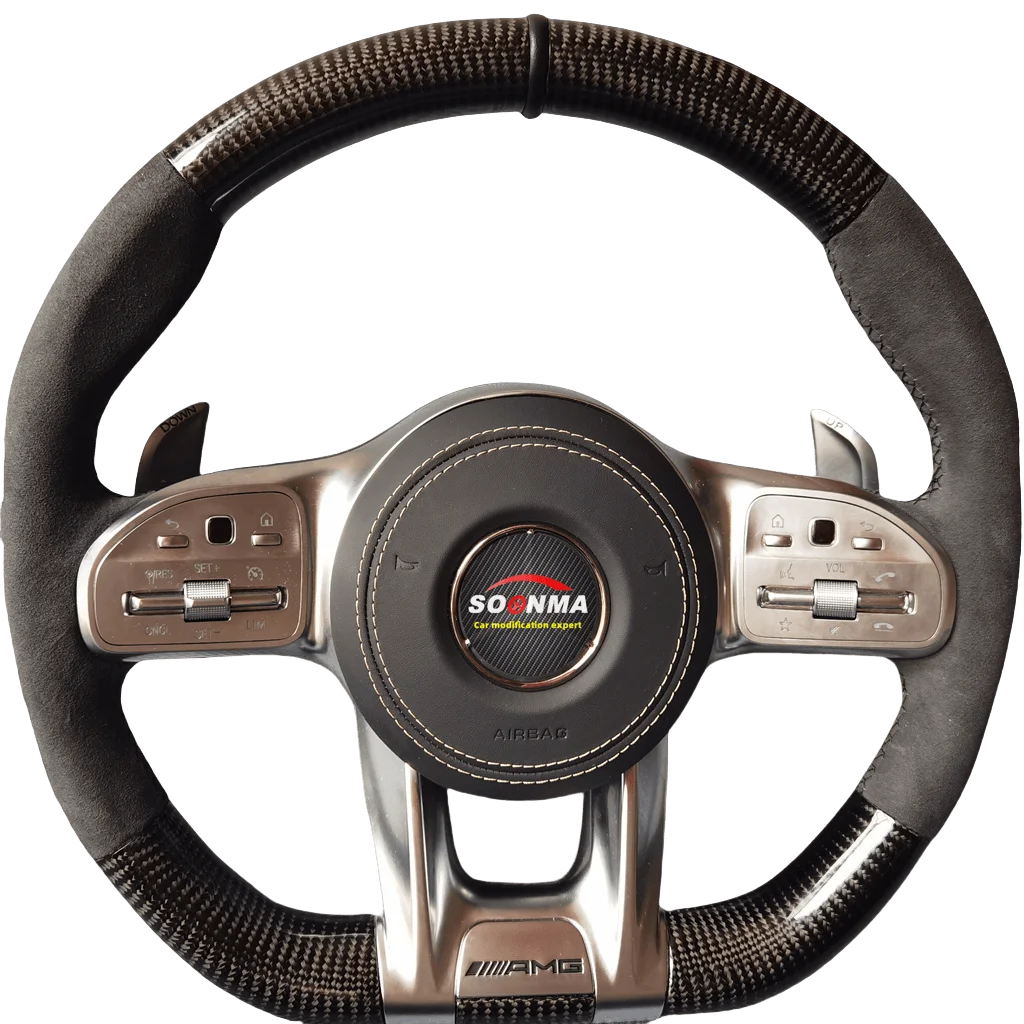 

Customizable Half Carbon Fiber Leather Steering Wheel for Mercedes Benz S550 Coupe GLC W205 W213 W222 X290 W463 C118