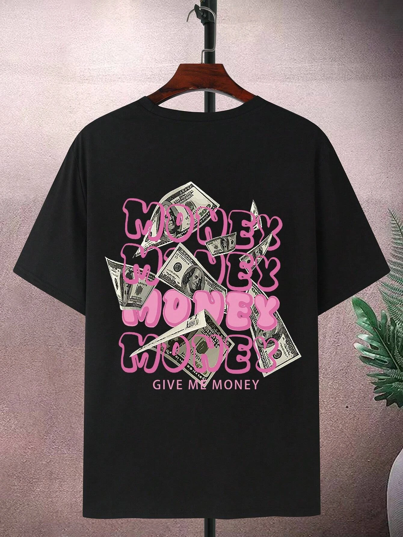 2026 New Family Matching Unisex Oversized T Shirt Money Bubble Font Cash Back Print Streetwear Tee