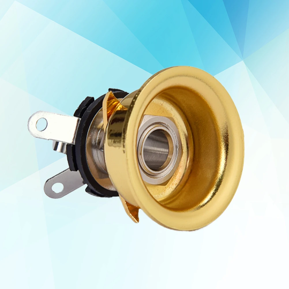 

1 pc 1/4 Inch 6.35Mm Golden Guitar Output Jack Socket Chrome Nut Glossy Finish For Electric Bass Acoustic Guitar Replacement