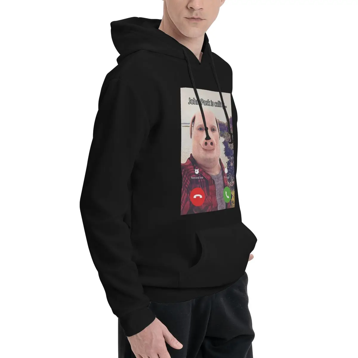 John Pork Is Calling Answer Call Phone Hoodies Men Women Casual Pullover Sweatshirts Long Sleeve Streetwear Autumn Winter