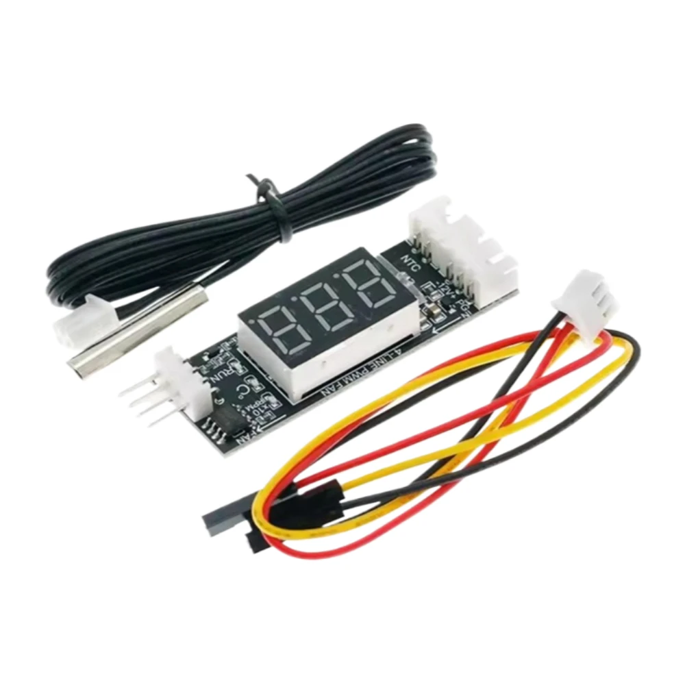 2pcs PWM Fan Temperature Controller Digital Display 12V 3A Auto Speed Control with Stop Function for CPU Cooler