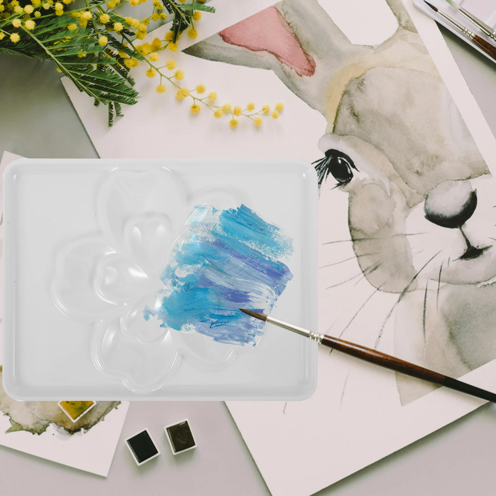 

Lightweight Practical Watercolor Mixing Palette Foldable Art Paint Tray For Student Artist And Professional Use