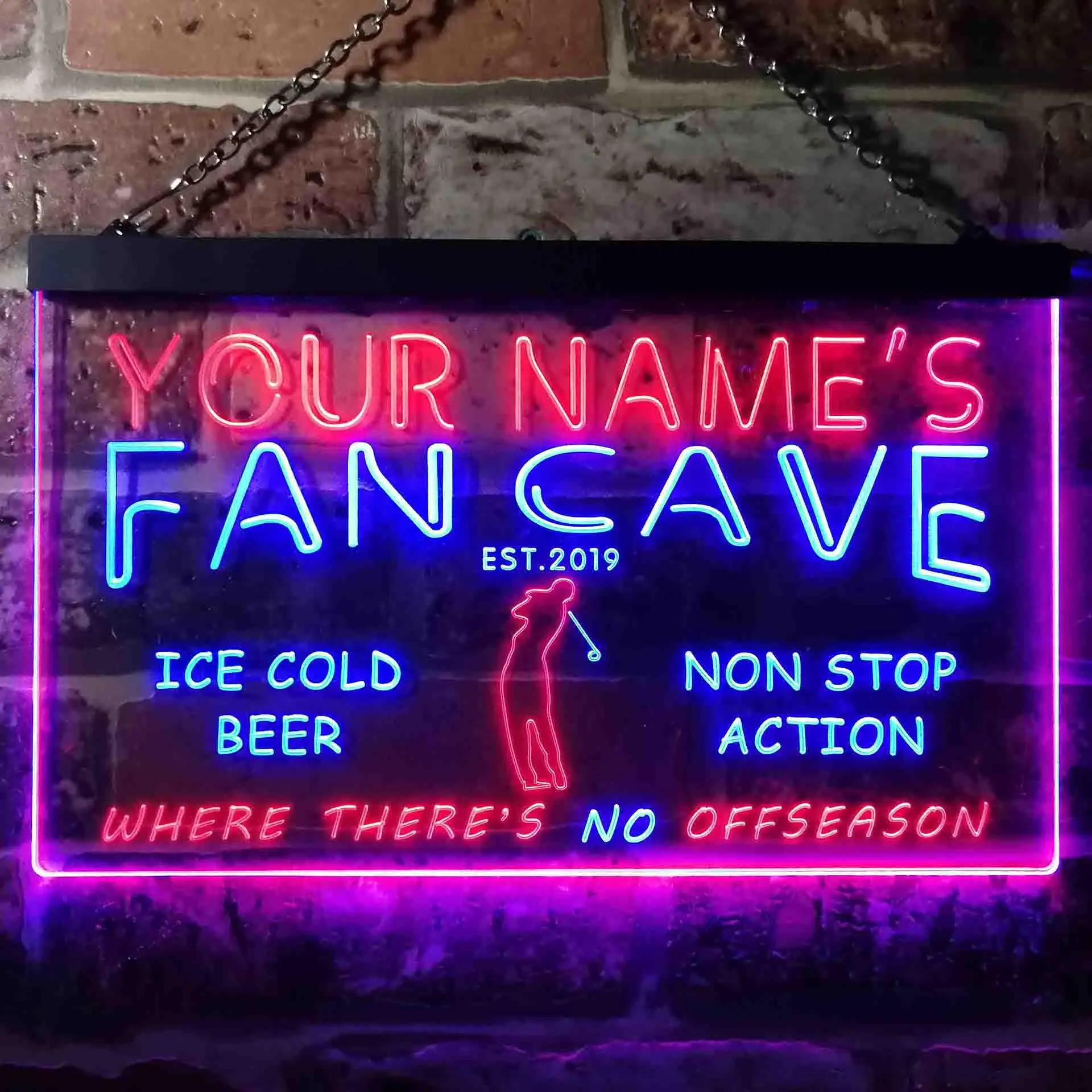 

Personalized Golf Fan Cave Man Room Bar Beer Dual Color Led Neon Sign st6-tf1-tm