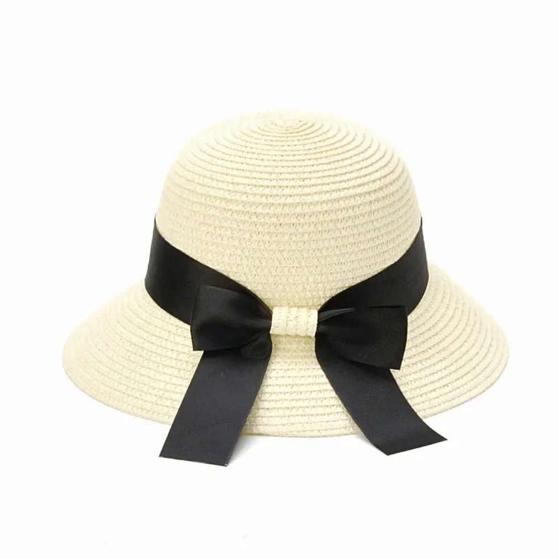 2pcs Summer Sun Protection Hat for Mother&Kids Travel Sunscreen Sun Hat Straw Hat Children\'s Korean Version Girls Beach Dome Hat