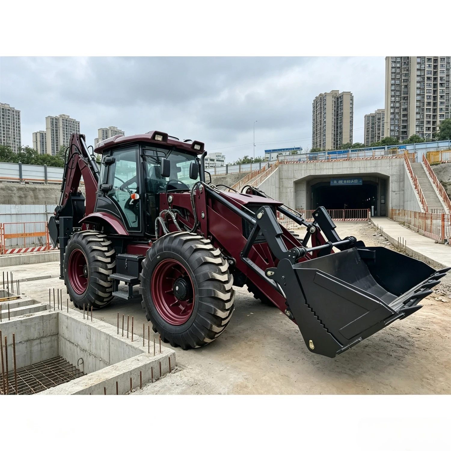 Factory Price Two Busy Loaders Agriculture Construction Hydraulic 4x4 Backhoes Loader New Multifunctional Backhoe Loader