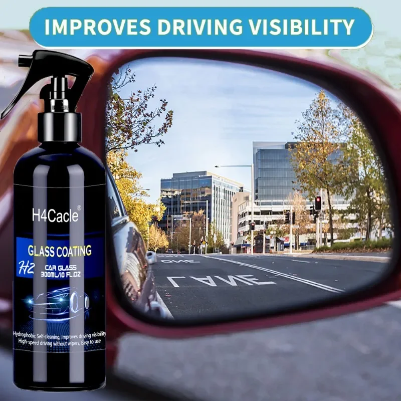 H2 Automotive Glass Anti-fog Spray Rainproof Agent Rearview Mirror Coating Spray Long-lasting Water Repellent Protective Film