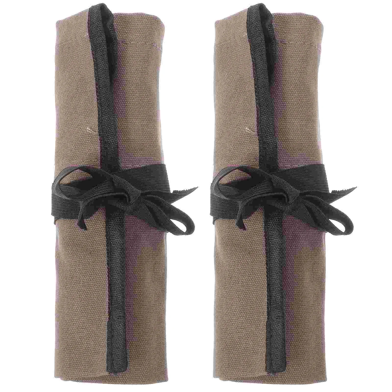 2 Pcs Tool Storage Bag Small Pouch Canvas Spanner Organizer Multi-Purpose for Tools Utility Bags Kit