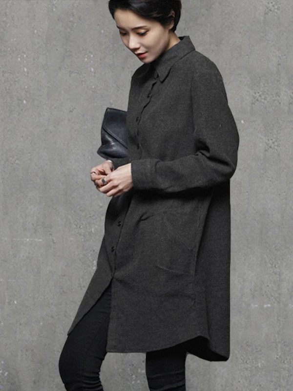 여성용 루즈 롱 스웨트 셔츠 가을 겨울 폴리에스터 원단 통기성 편안한 빈티지 스타일