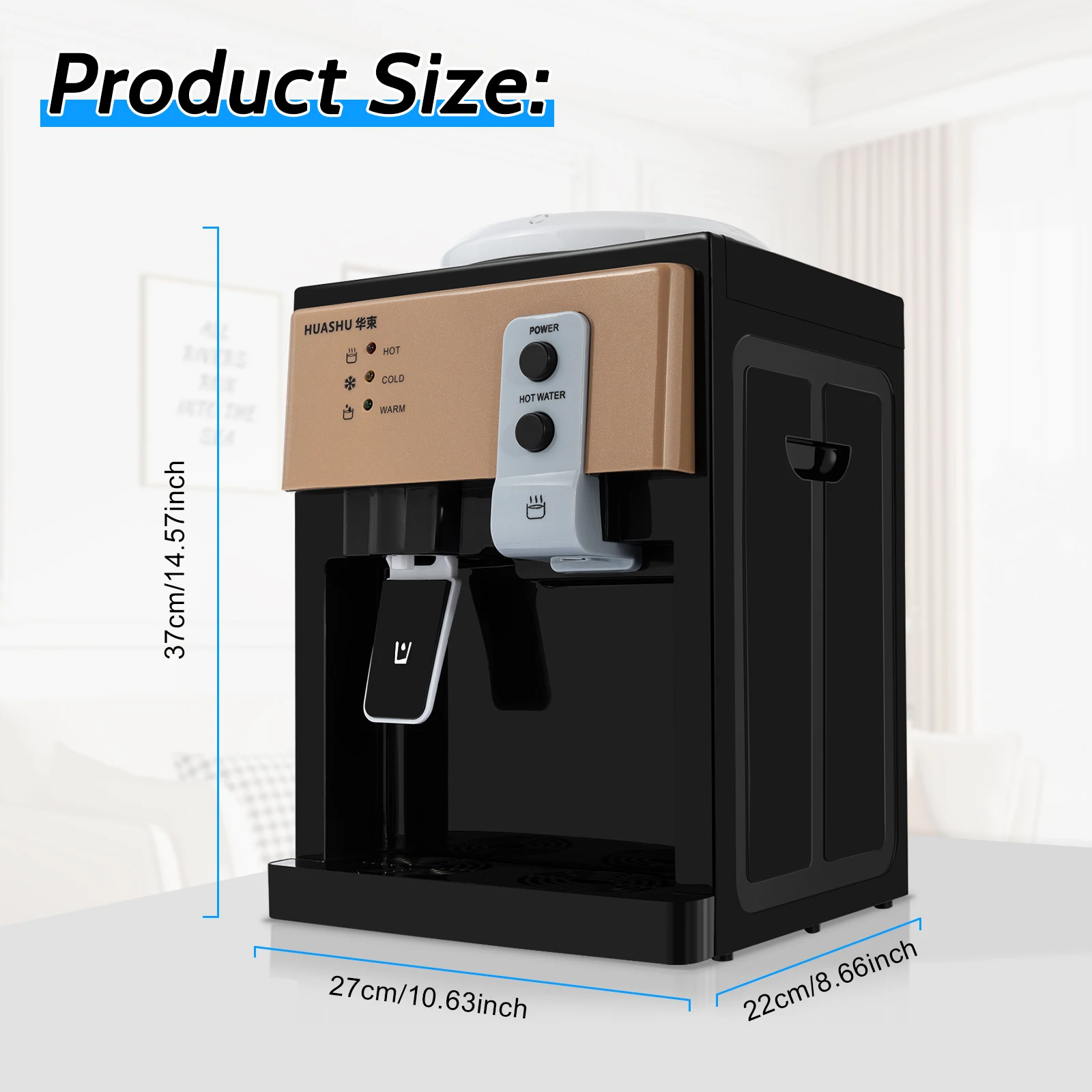 5 Gallon Freestanding Water Cooler Dispenser Countertop Hot & Cold Water Dispenser for Home Office  8℃-90℃