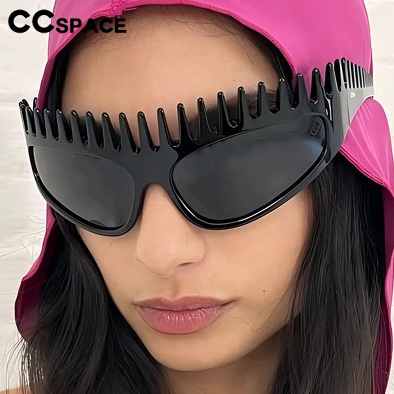 Persönliches Stirnband, schicke Y2K-Sonnenbrille für Damen, neue modische Kammform-Katzenaugen-Sonnenbrille, Damen-Hip-Hop-Brille, UV400-Schutz für Autofahrerinnen