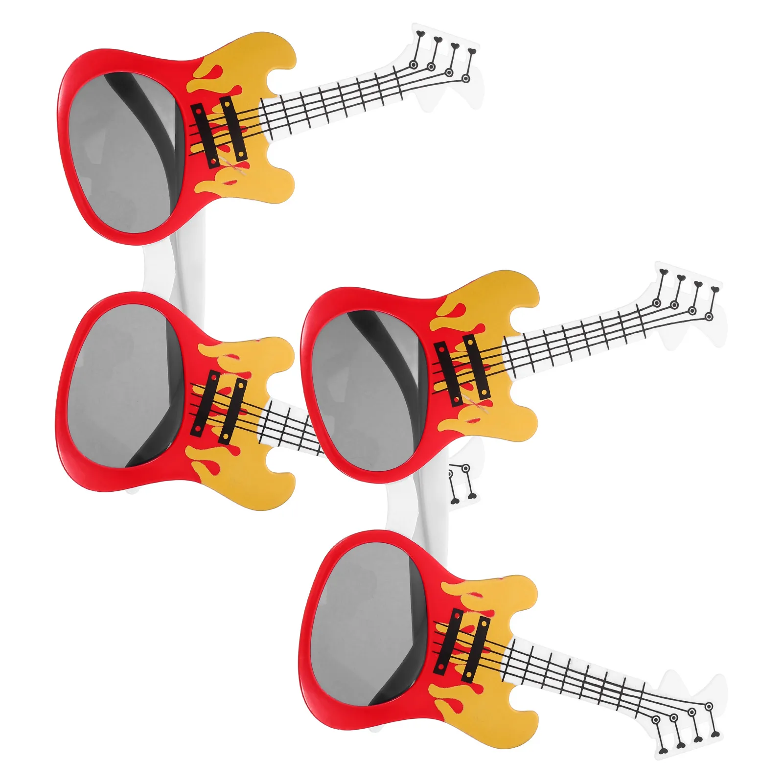 

2pcs Guitar Shaped Prop Music Festival Glasses Party Eyewear Costume Accessories Photo Booth Props Sunglasses For Carnival Rock