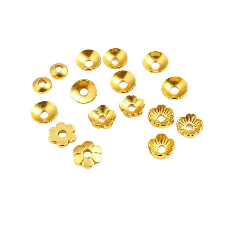 Goldene Metall-Perlenkappen, 50 Stück, winzige Abstandshalter-Perlenabdeckungen für Halsketten, Armbänder, DIY-Bastelarbeiten und Schmuckherstellung – Detail 9