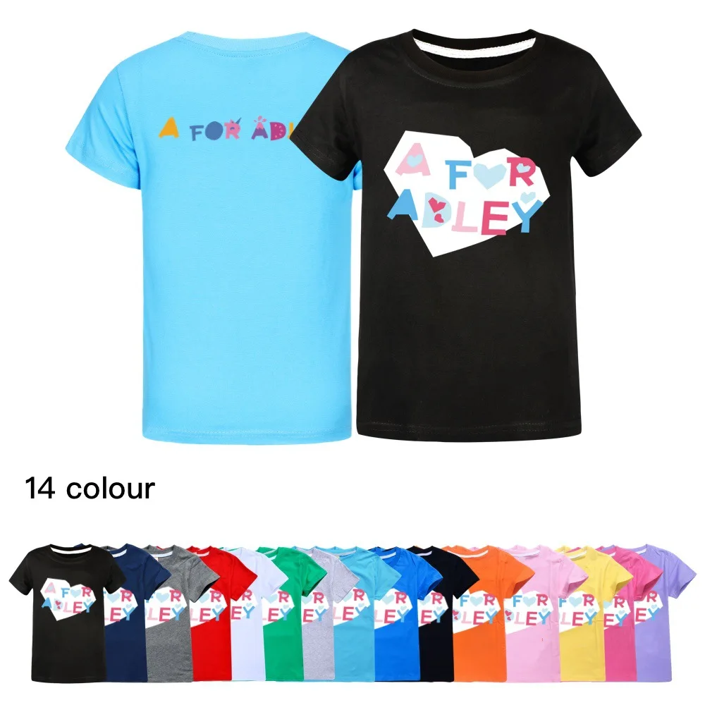 

A for Adley T Shirt Kids 2024 Summer T-Shirt Baby Girls Kawaii Clothes Boys Short Sleeve Summer Casual Tops Children's Clothing