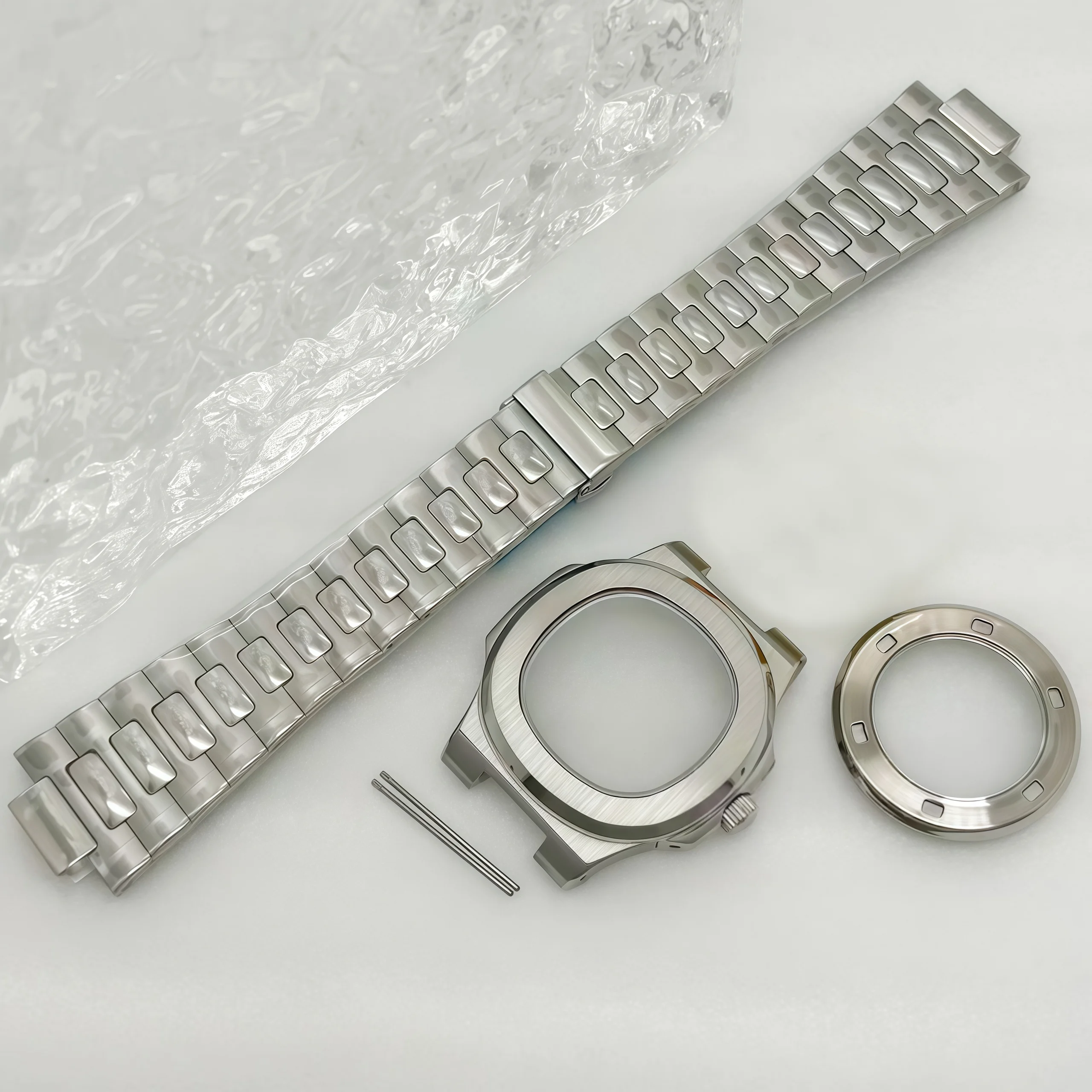 Stainless Steel Square Watch Case 43mm Sapphire Crystal Fits NH35/NH36/NH70 Caliber - Rose Gold/Black/Silver DIY Watch Parts