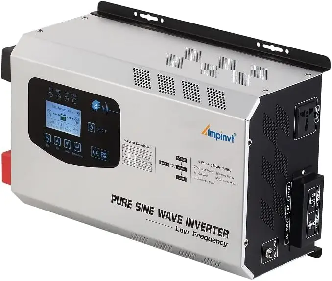 Peak 9000W Pure Sine Wave Inverter, DC 24V to 120V AC Output with Battery AC Charger,Low Frequency Power Inverter