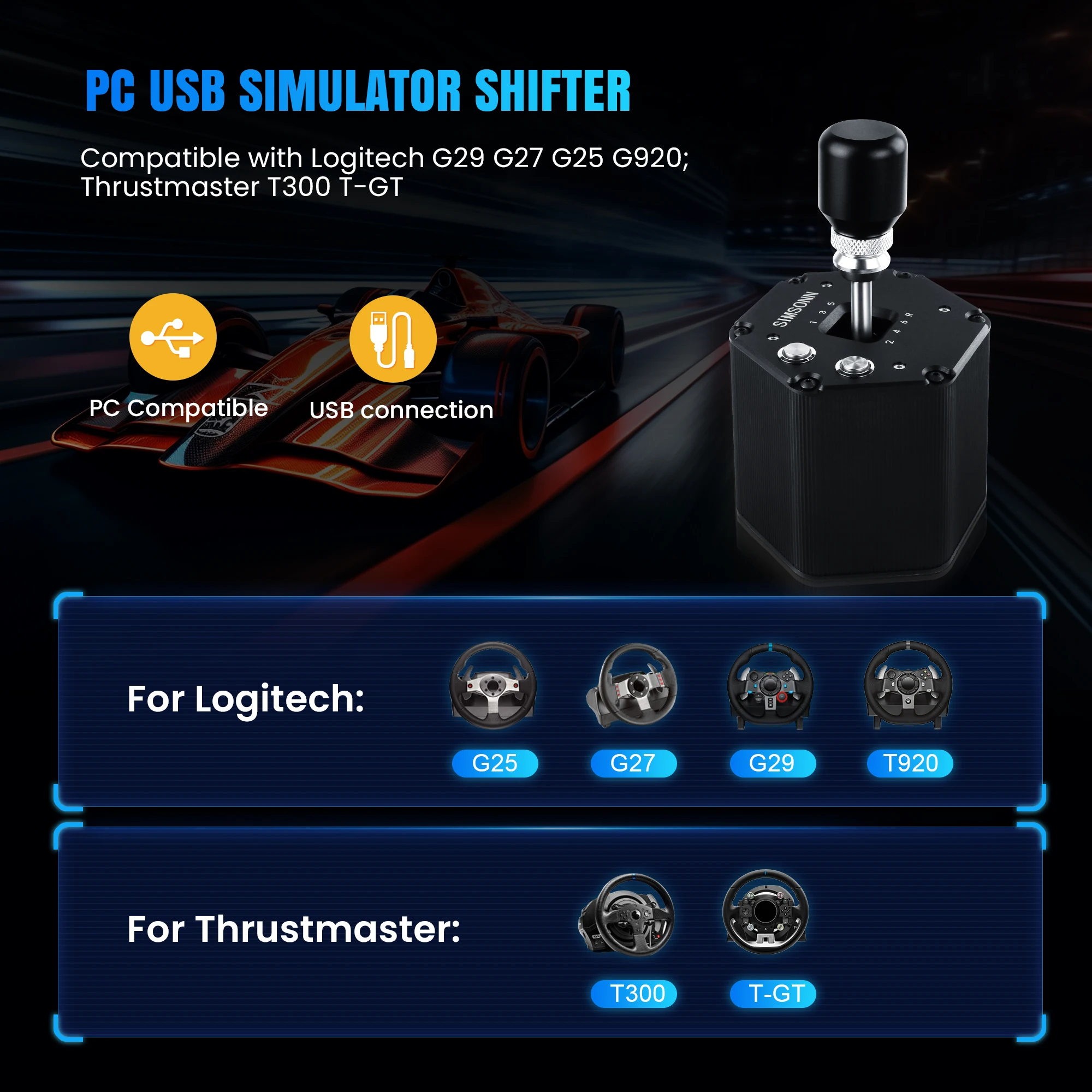 SIMSONN PC 6+R H Gear Shifter for ETS2