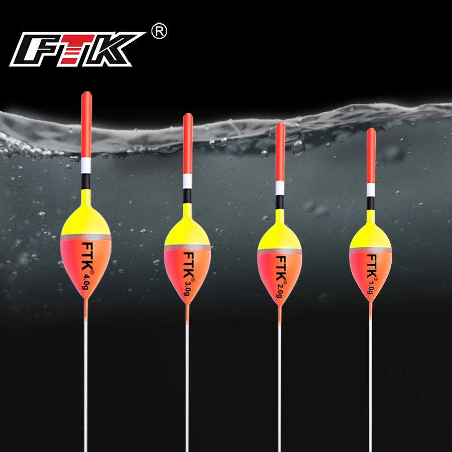 FTK 5Pcs Fishing Floats Vertical Buoy Barguzinsky Fir Float 18cm-22.5cm Buoyancy 1g-4g Fish Float for Carp Fishing