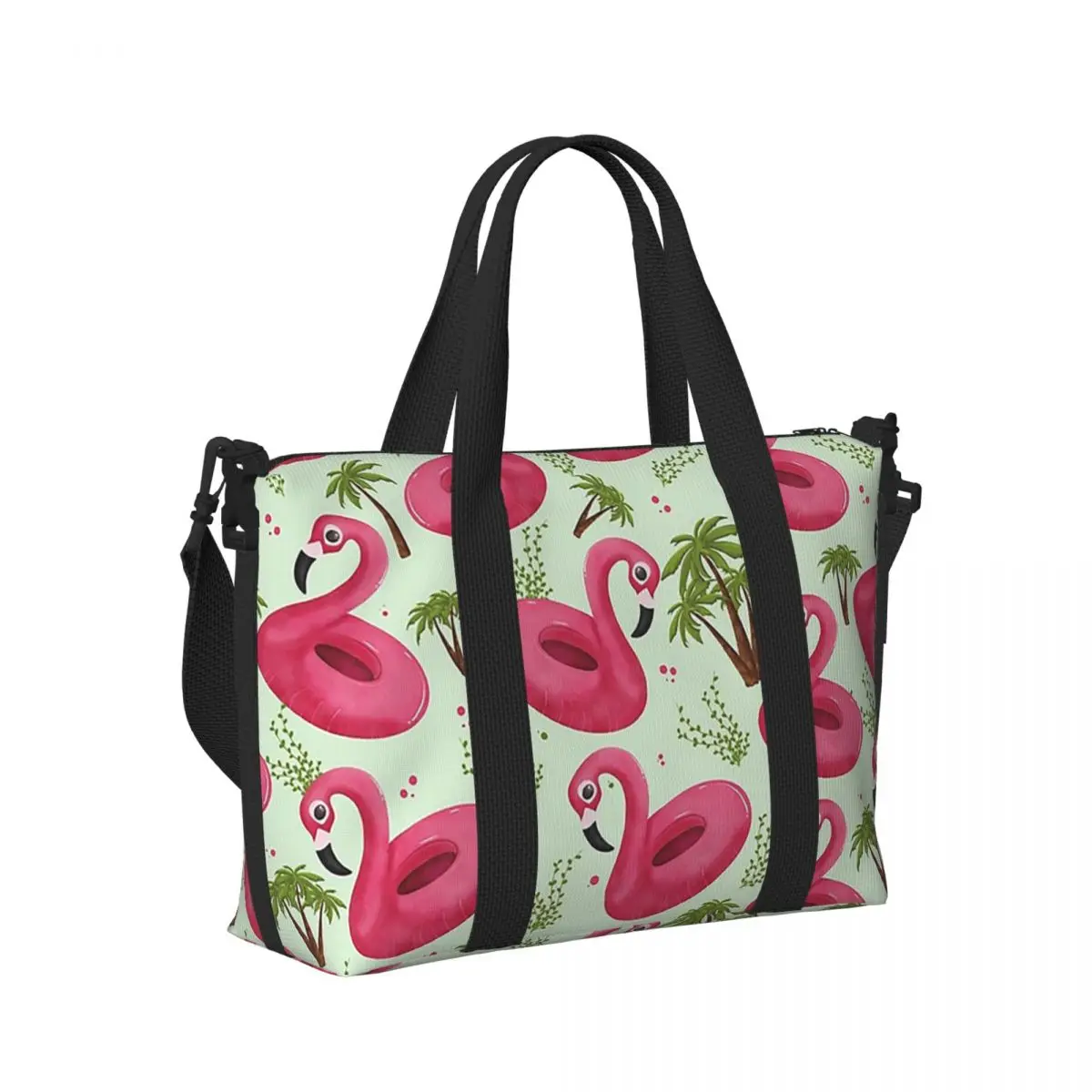 

Flamingo Float Beach Travel Bag Large Capacity Tote Bags for Gym Sport Women Shopping Duffle Shoulder Bag