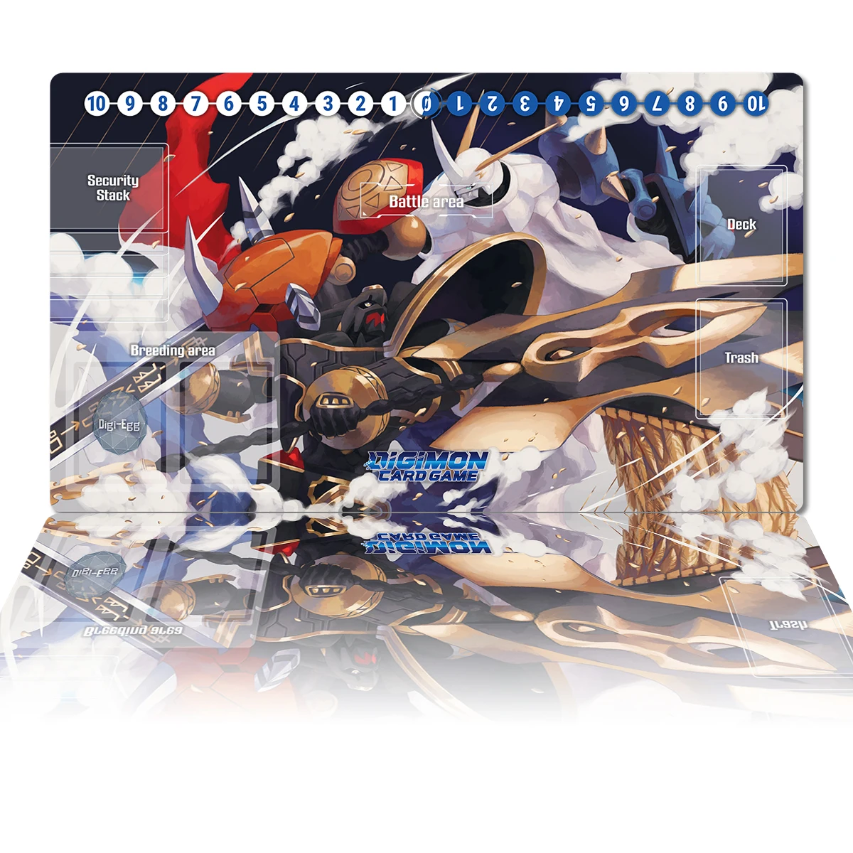 Digimon Playmat Omnimon Alphamon Mat DTCG TCG CCG Board Game Mat Anime Mouse Pad Custom Desk Mat Gaming Accessories Zones & Bag