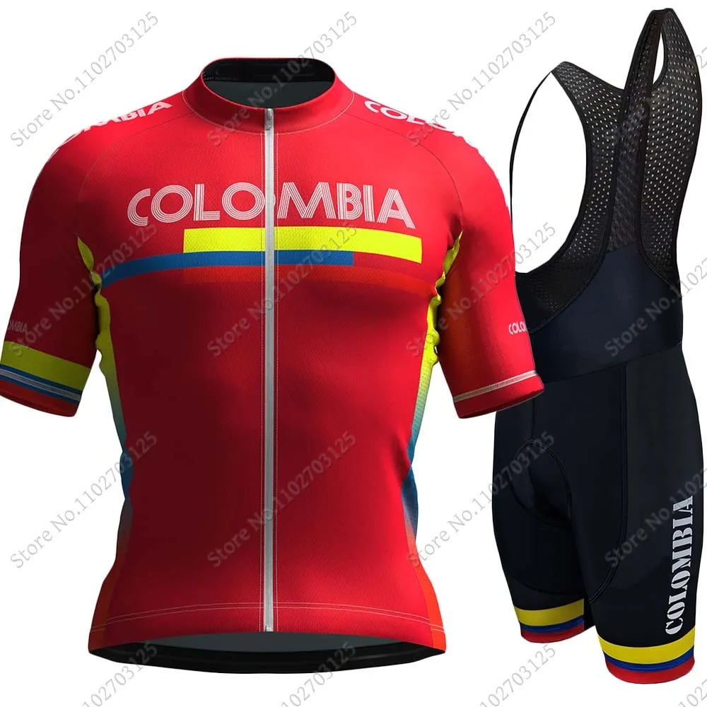 Colombia National 2024 Cycling Jersey Set Summer Bicycle Clothing Road Bike Shirts Suit Bicycle Bib Shorts MTB Ropa Maillot