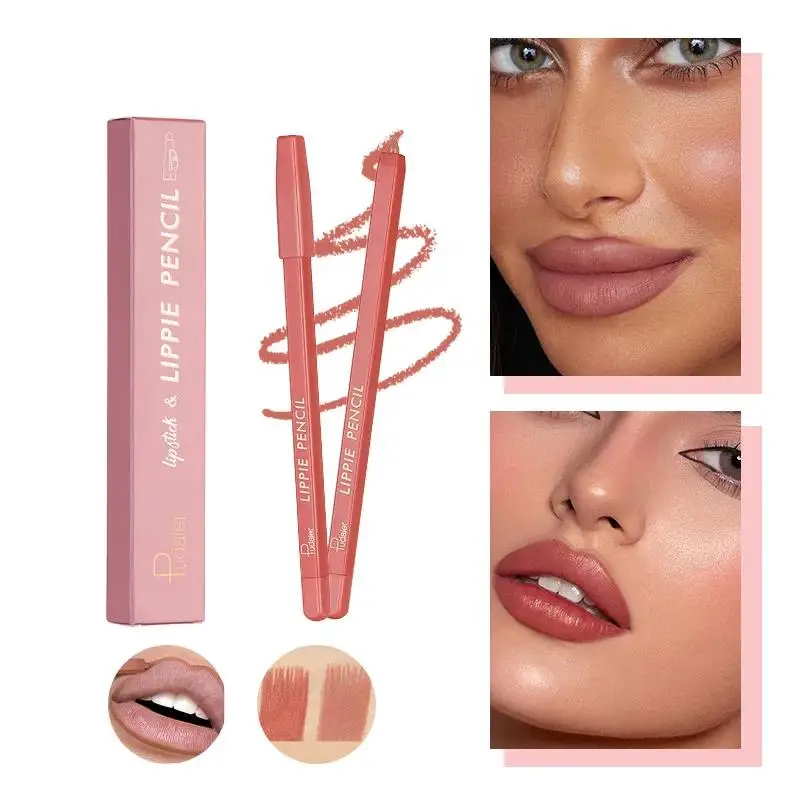 Delineador de labios mate de terciopelo de 12 colores, lápiz de labios resistente al agua de larga duración, tonos desnudos, rosas y marrones, maquillaje a prueba de manchas para mujer