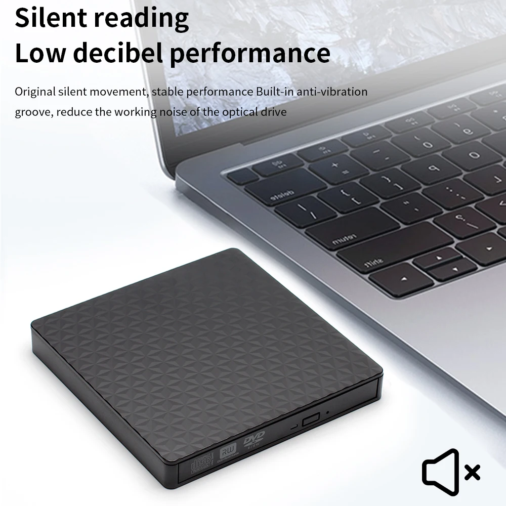 Внешний привод DVD CD TISHRIC, USB 3.0 Type C, кабель для CD, DVD, RW, записывающее устройство, оптический проигрыватель, совместим с ПК и ноутбуком