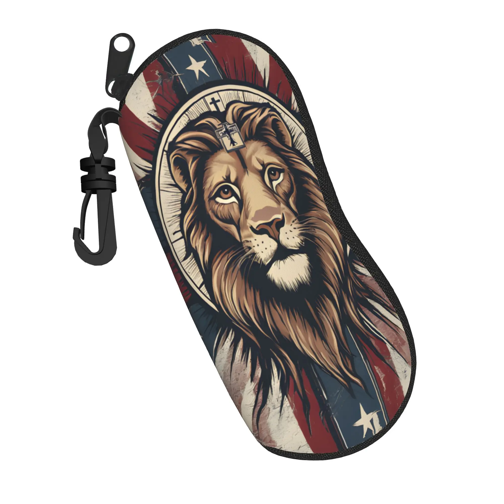 Lion of Judah Cross Jesus Christ Glasses Case Unisex Waterproof Accessories  Sunglasses Box Small Glasses Box