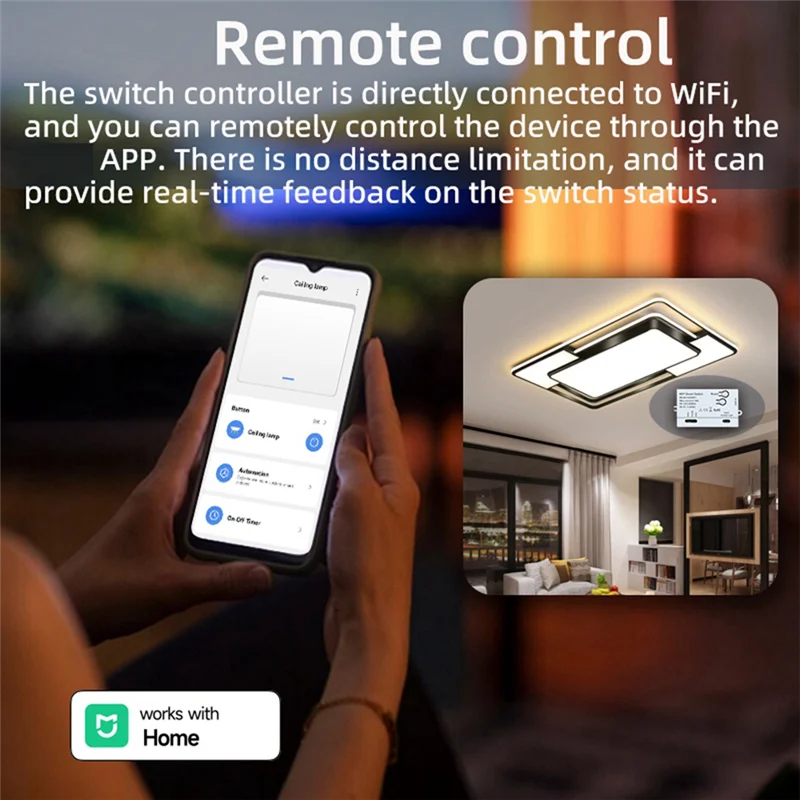 Práctico para Xiaomi Home APP Wifi interruptor inteligente temporizador DIY 7-32V control remoto inteligente + 433Mhz módulo de automatización del hogar remoto Smartlife
