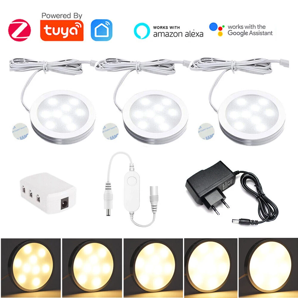 Kit d'éclairage LED à intensité variable pour Cisco, lampe blanche chaude, sous armoire, meubles, Tuya Zigbee, 3000K, 6500K, Google Assistant, Alexa, 3-12 pièces