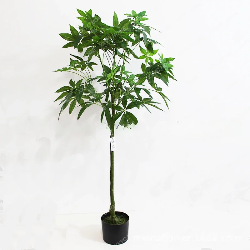 Simulation Plant Bonsai Fake Trees Simulation Pachira Macrocarpa Green Plant Indoor Flower Bonsai Pachira Macrocarpa