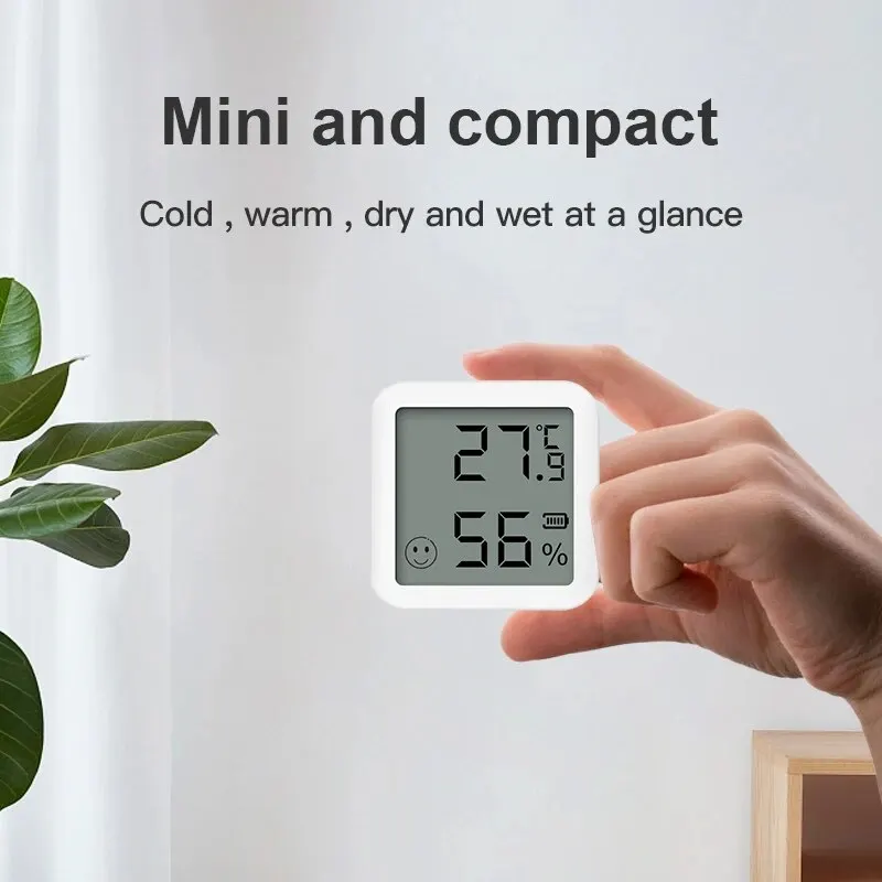 Mini Bluetooth Temperature Humidity Sensor with LCD Screen Smart Linkage Remote Control Thermometer Hygromet Alexa Google Voice