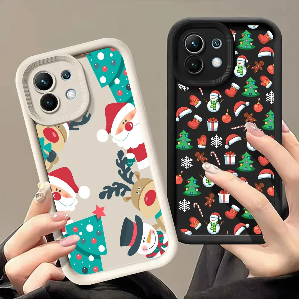

Christmas Snowman Christmas Tree Phone Case For Xiaomi 17 Pro Max 15T 14T 13T 11Lite Poco X5 X6 X7 F5 F7 M6 M7 Pro 5G Soft Cover